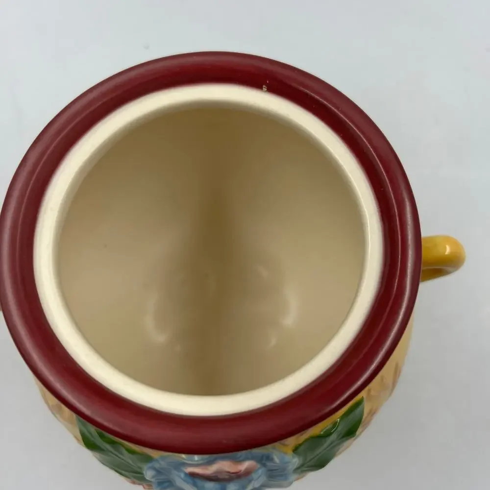 Jim Shore Heartwood Creek Crock Jar W Lid Ceramic Floral Cottage‎ Core Folk Art